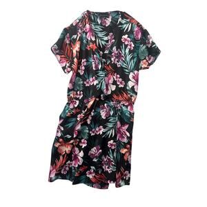 Bobeau Aniyah Surplice V-Neck Floral Print Woven Dress • Size XS